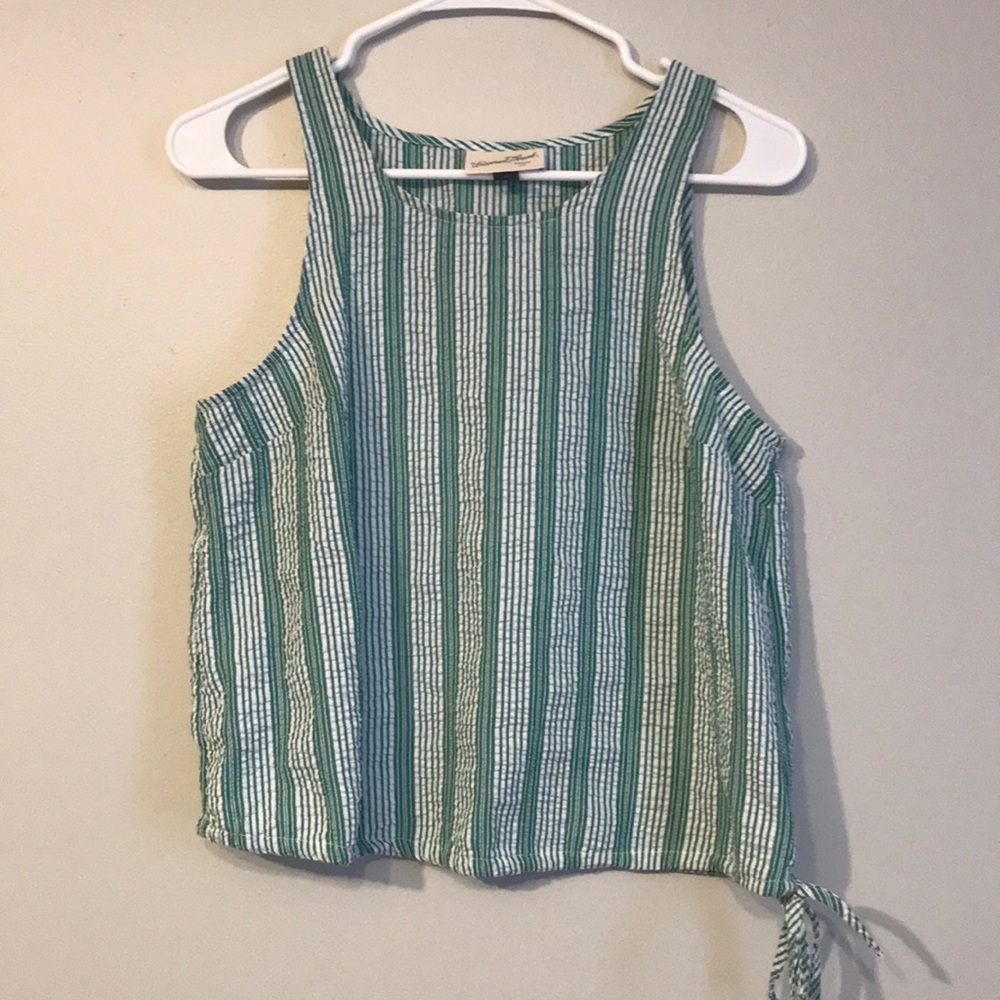 Green Vertical Stripe Tank Top